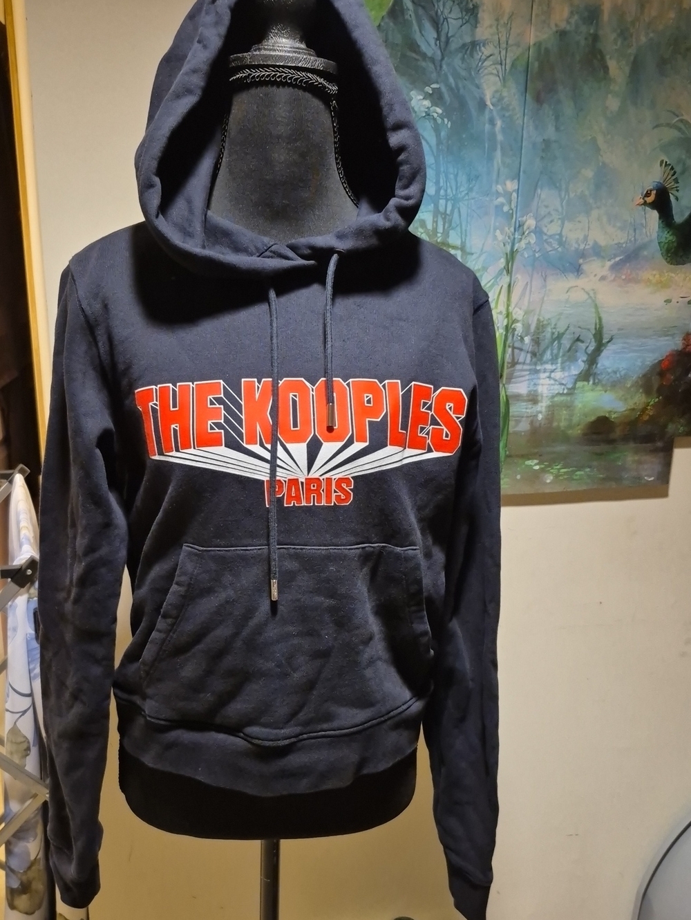 The Kooples Navy Hoodie with Red and White Logo (Organic Cotton)